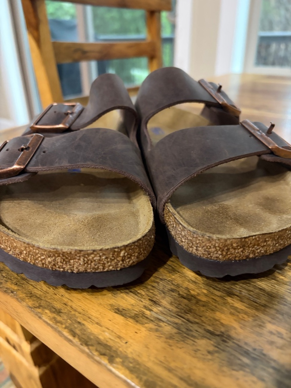 Women’s Birkenstock Arizona Leather Softbed Sandals. Sz 38. - Picture 5 of 8
